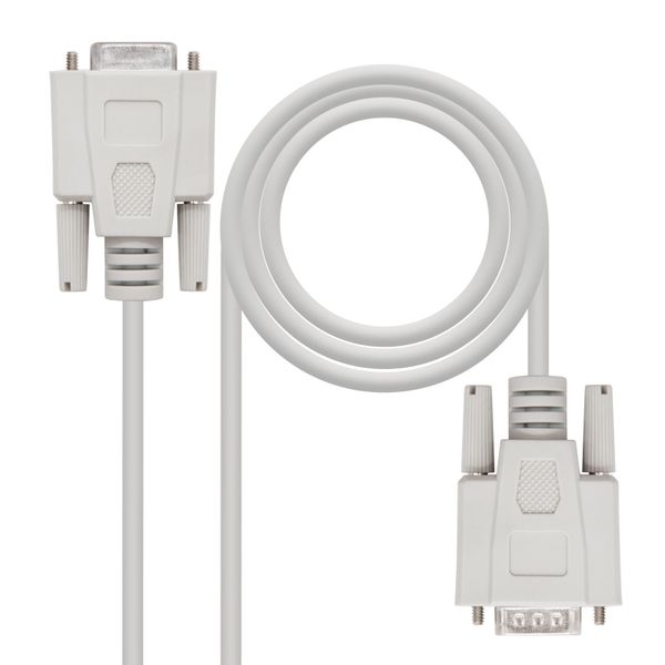 10.14.0202 nanocable cable serie rs232. db9 m h. beige. 1.8m