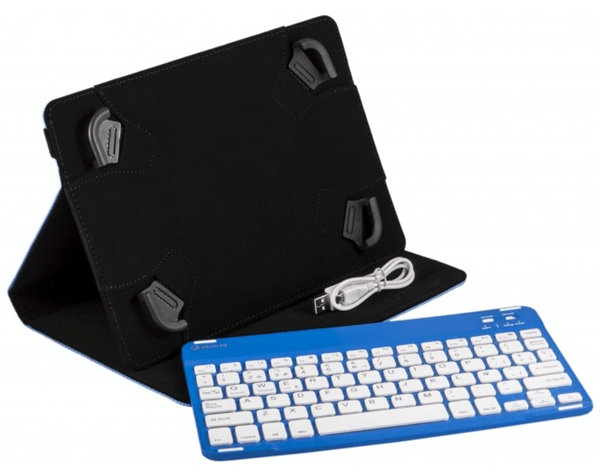 111914240199 funda tablet universal 9p-10.1p gripcase-teclado bluetooth azul silver ht