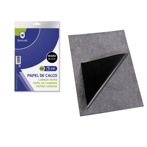 328514 papel de calco color negro a4-10 hojas bismark 328514