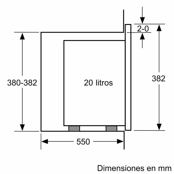 3CP5002N2 horno microondas integrable balay 3cp5002n2 20 litros sin grill negro