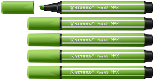 768/33 rotulador premium con punta de fibra biselada pen 68 max color verde claro stabilo 768-33