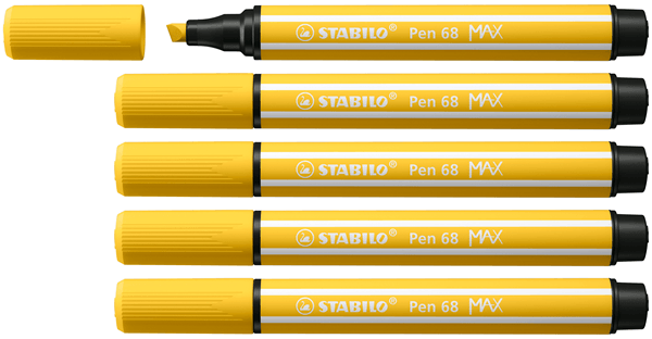 768/44 rotulador premium con punta de fibra biselada pen 68 max color amarillo stabilo 768-44