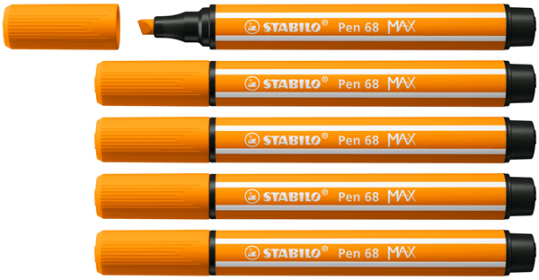 768/54 rotulador premium con punta de fibra biselada pen 68 max color naranja stabilo 768-54