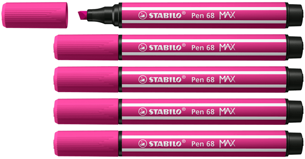 768/56 rotulador premium con punta de fibra biselada pen 68 max color rosa stabilo 768-56