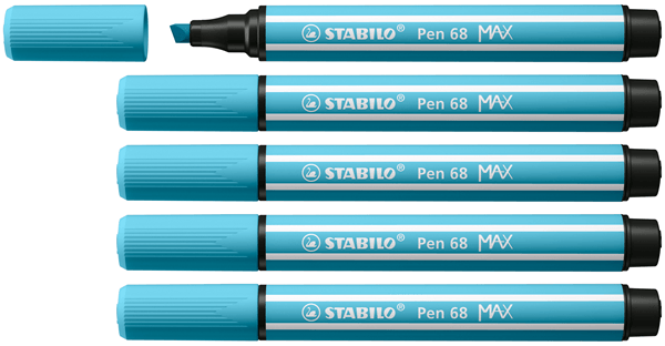 768/57 rotulador premium con punta de fibra biselada pen 68 max color azul celeste stabilo 768-57