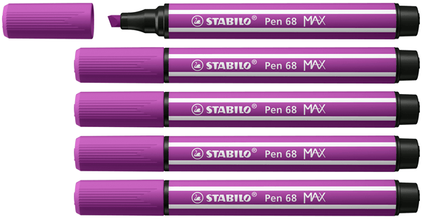 768/58 rotulador premium con punta de fibra biselada pen 68 max color lila stabilo 768-58