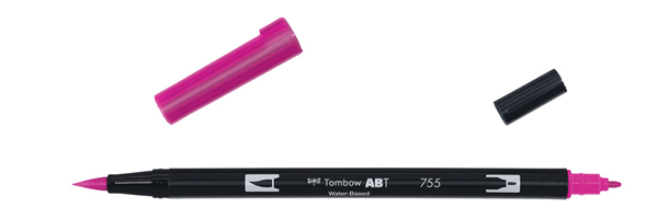 ABT-755 rotulador doble punta pincel dual brush-755-color rubine red. tombow abt-755