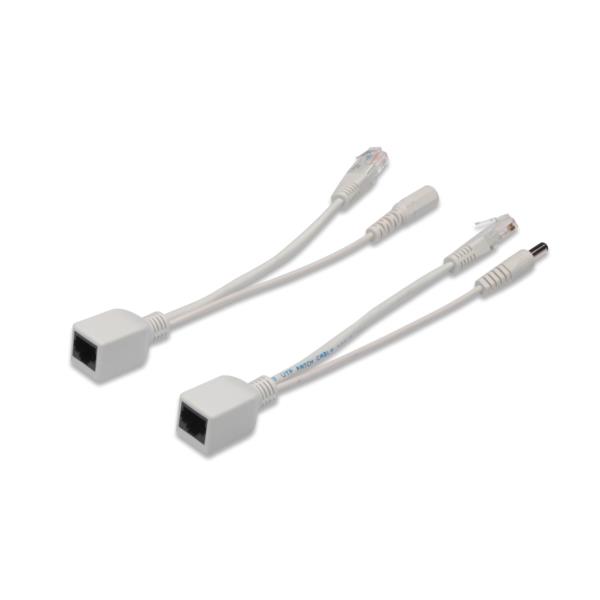 DN-95001 passive poe cable kit 1x splitter pd cable 1x injector pse cable white jack diameter 5.5mm 2.1mm