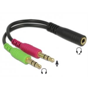 Cable Adaptador Audio Jack 3.5 Hembra de 4 Pines a 2 Jack 3.5 Macho de 3  Pines, Blanco, 20 cm - Versus Gamers