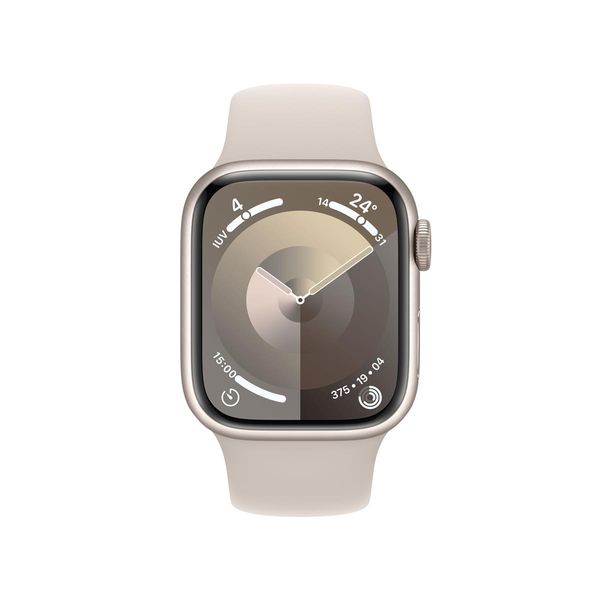 MR8U3QL_A apple watch series 9 gps 41mm starlight aluminium case with starlight sport band m l