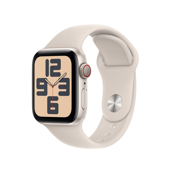 MRFX3QL/A apple watch se gps-cellular 40mm starlight aluminium case with starlight sport band-s-m