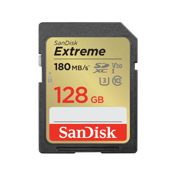 SDSDXVA-128G-GNCIN sandisk extreme 128gb sdxc memory card-1 year rescuepro deluxe up to 180mb-s-90mb-s read-write speeds. uhs-i. class 10. u3. v30