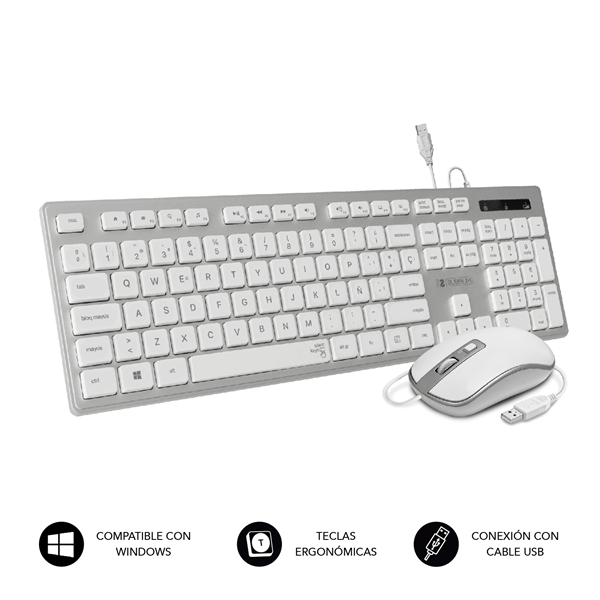 SUBKBC-CEKE60 teclado-raton usb subblim plano ergo silver