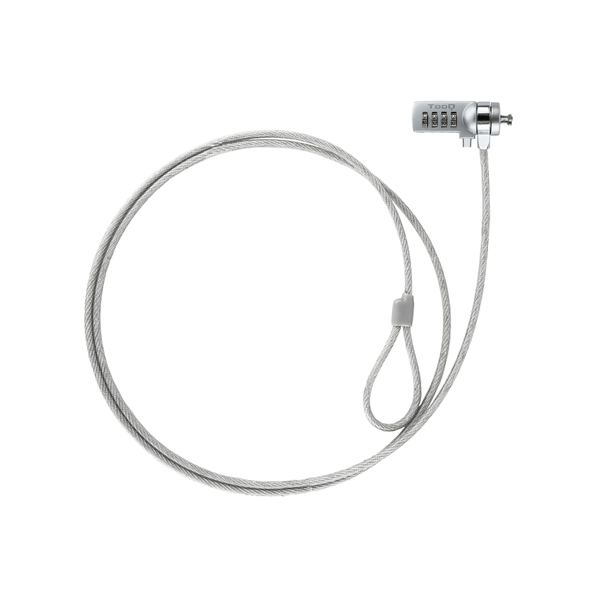 TQCLKC0015 cable de seguridad tooq universal c-combinacion 1.5 m plata